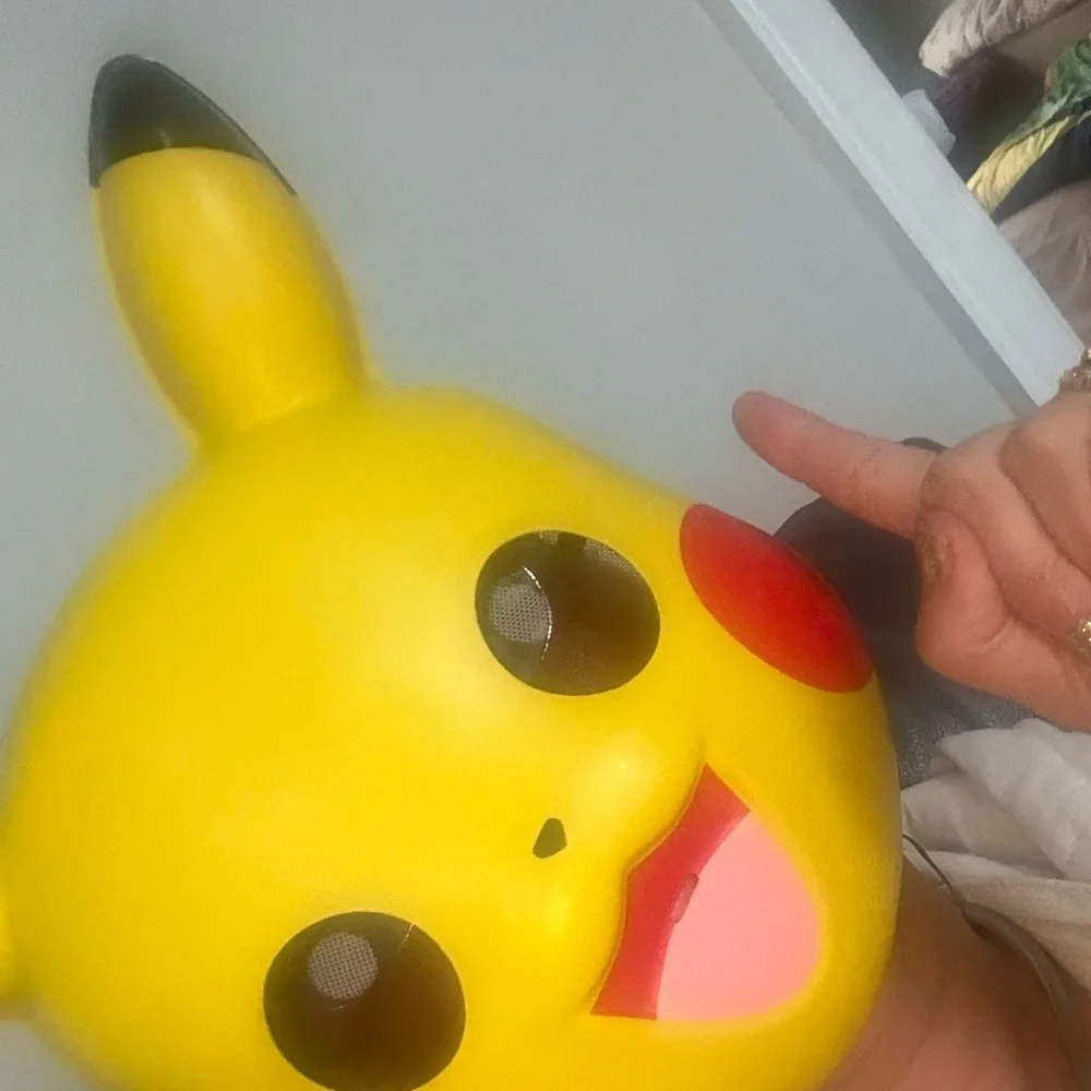 Pikachu Costume Mask - Bright Yellow Pokémon Face